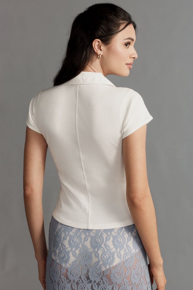 Pilcro Collared Lace-Up Baby Tee #2