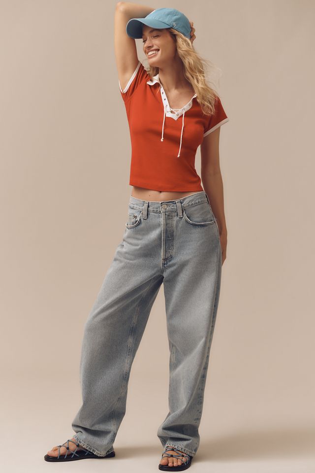 Pilcro Collared Lace-Up Baby Tee #2