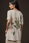 The Jordyn Cotton-Slub V-Neck Oversized Tee by Pilcro