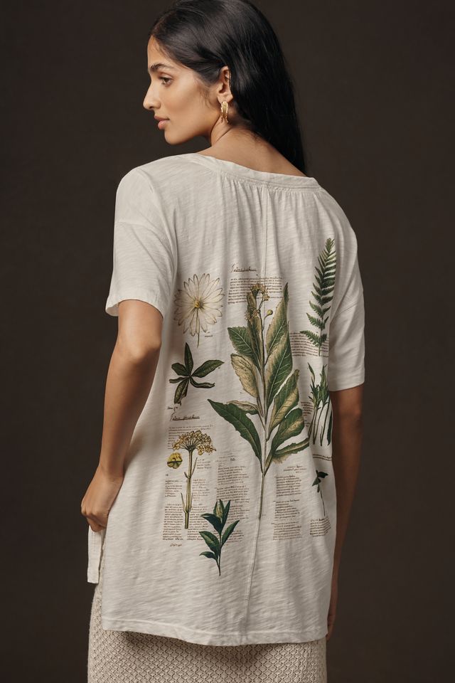 The Jordyn Cotton-Slub V-Neck Oversized Tee by Pilcro #1