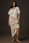 The Jordyn Cotton-Slub V-Neck Oversized Tee by Pilcro