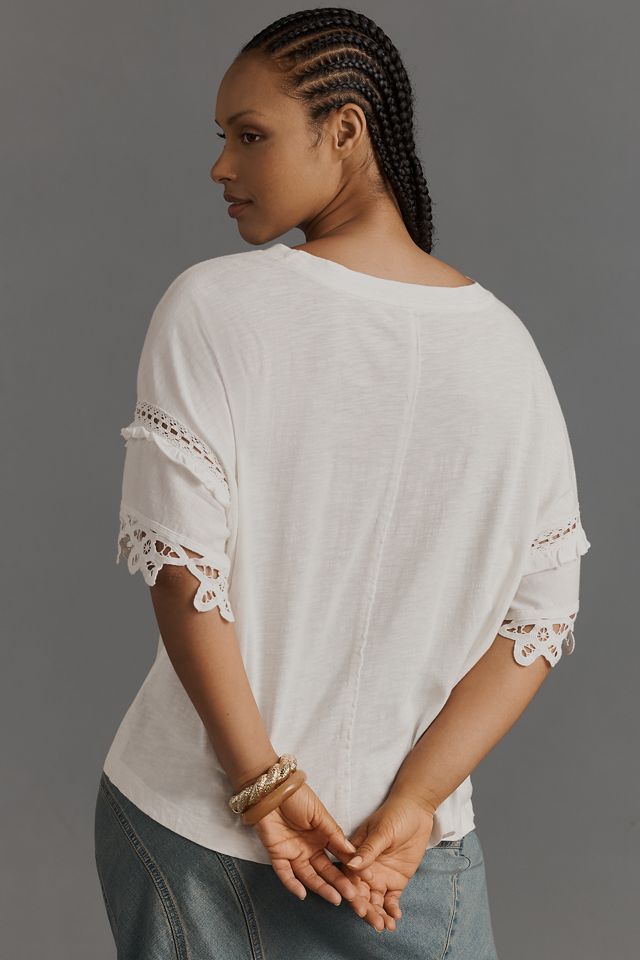 Pilcro Heritage Lace-Trim Tee #6