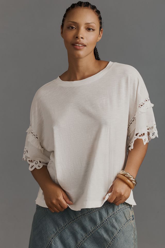 Pilcro Heritage Lace-Trim Tee #7
