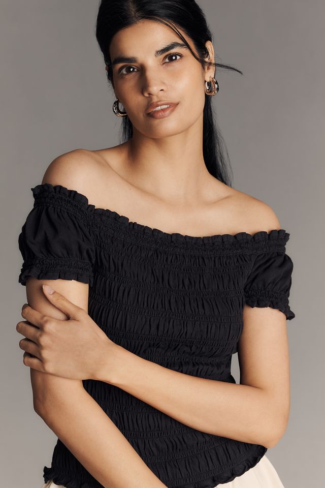 Maeve Off-The-Shoulder Smocked Top #3