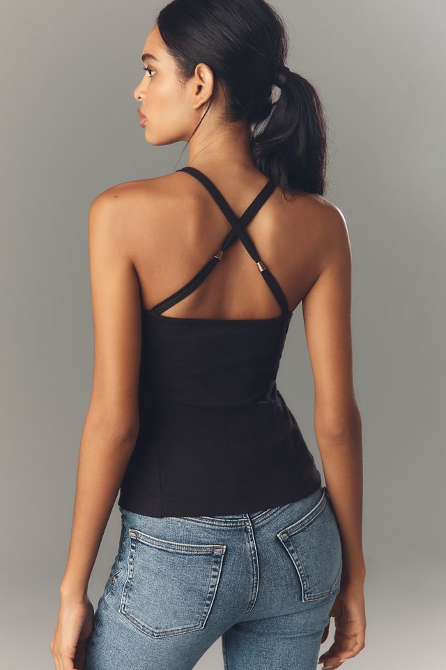Pilcro Lace-Up Halter Tank Top #1