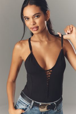 Pilcro Lace-Up Halter Tank Top