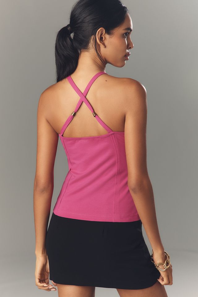 Pilcro Lace-Up Halter Tank Top #1