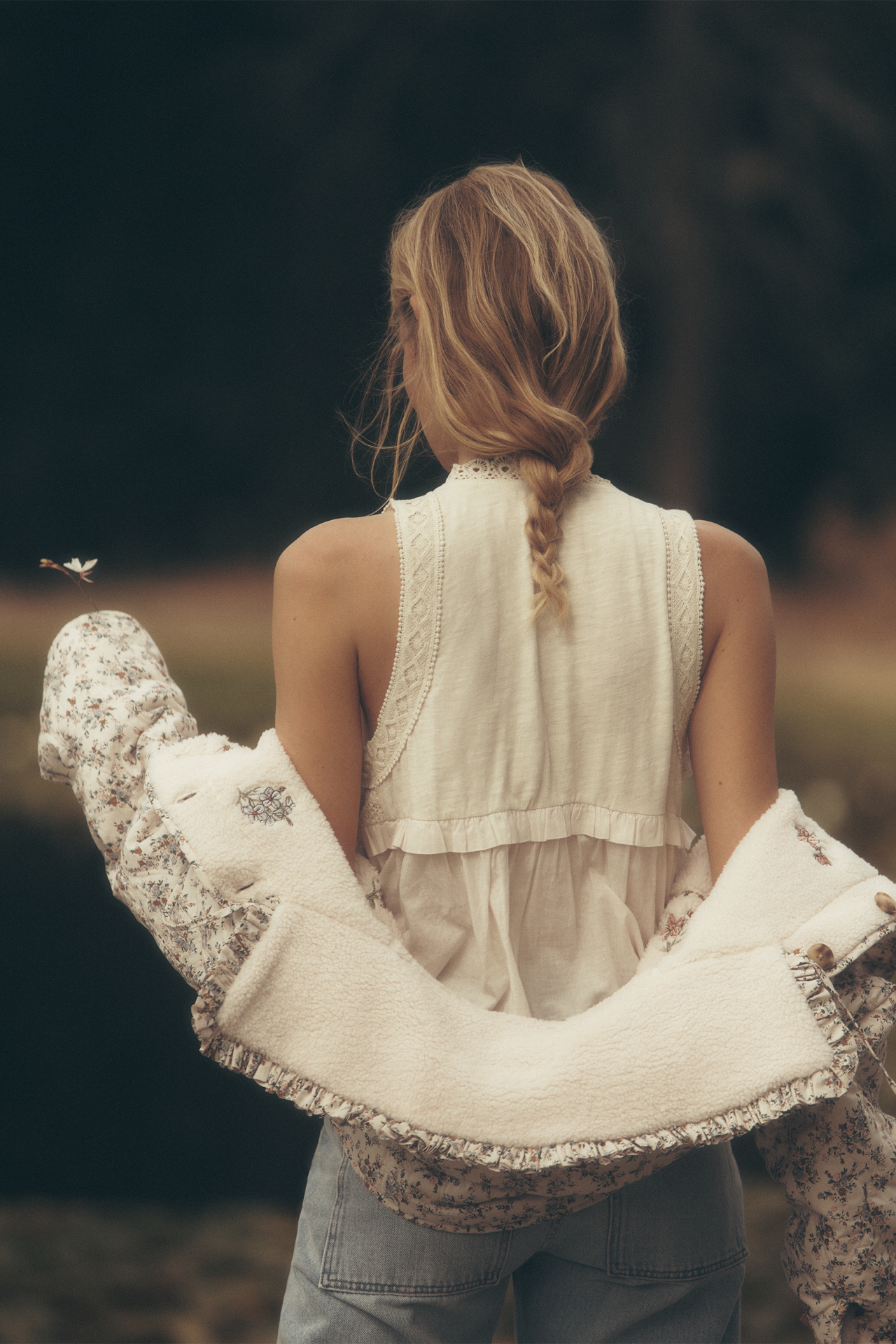 By Anthropologie Crochet Babydoll Tank Top