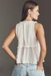 By Anthropologie Cutwork Babydoll Blouse