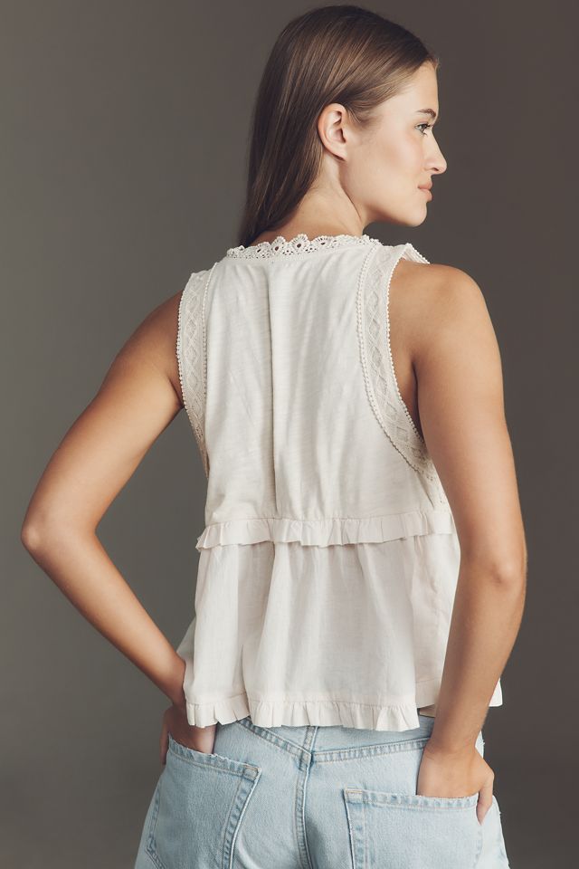 By Anthropologie Crochet Babydoll Tank Top #1