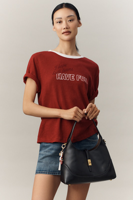Maeve Graphic Ringer Tee In Red