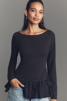 Maeve Long-Sleeve Peplum Top product page