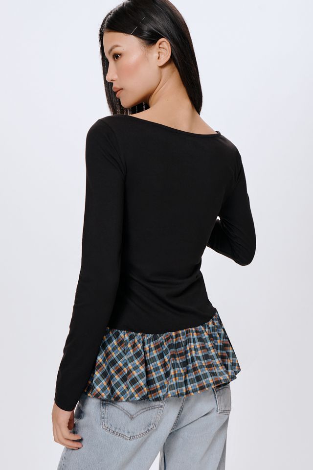 Maeve Long-Sleeve Peplum Top #1
