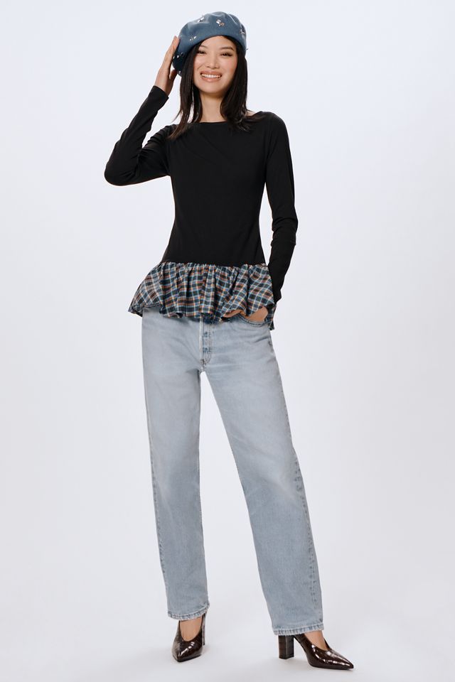 Maeve Long-Sleeve Peplum Top #2