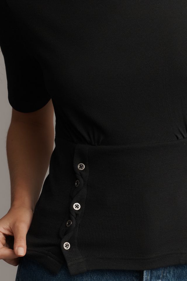 Pilcro Button-Bodice Waisted Top #1