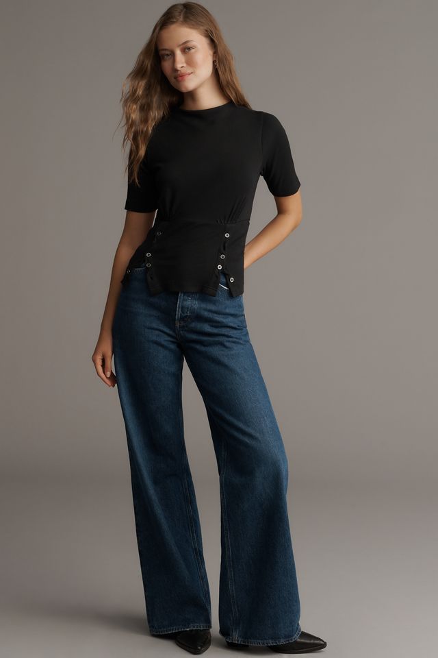 Pilcro Button-Bodice Waisted Top #3