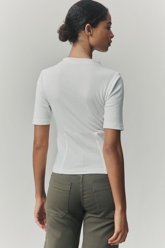 Pilcro Button-Bodice Waisted Top #1