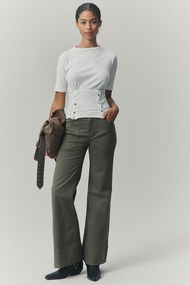 Pilcro Button-Bodice Waisted Top #2