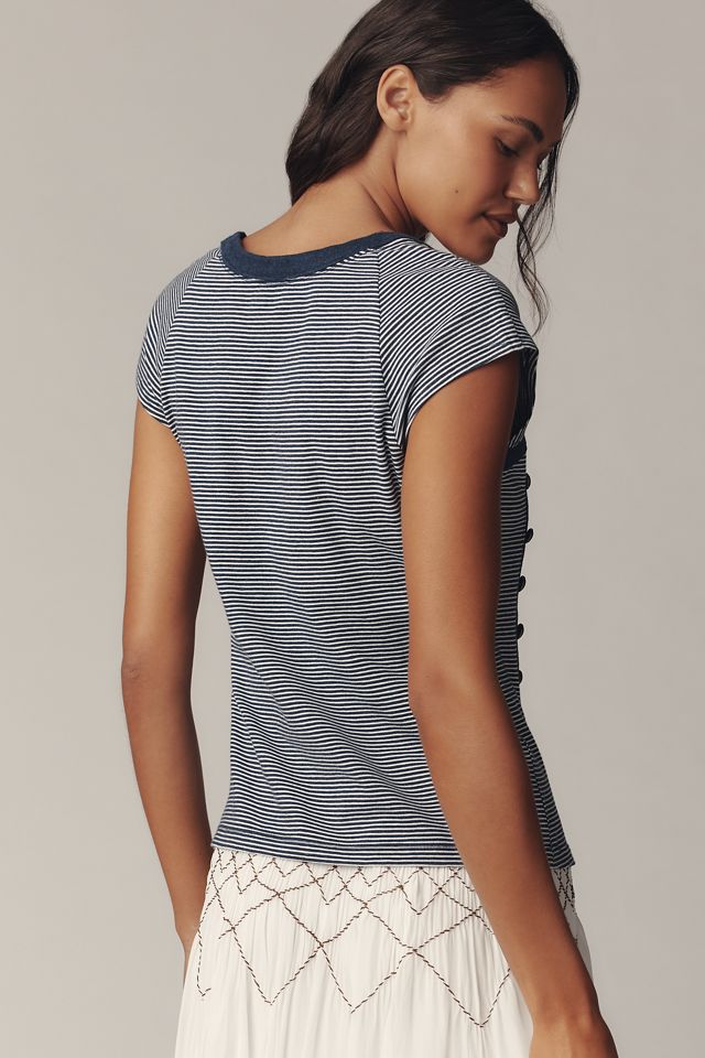 Maeve Short-Sleeve Side-Button Top #1