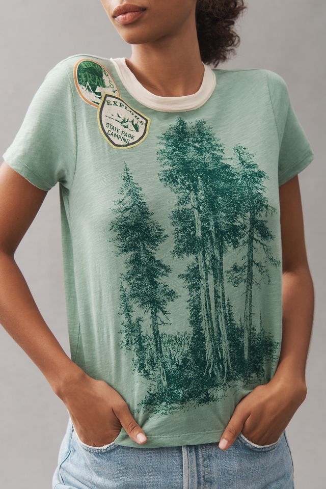 Pilcro Cotton Graphic Ringer Tee #2