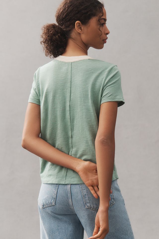Pilcro Cotton Graphic Ringer Tee #3