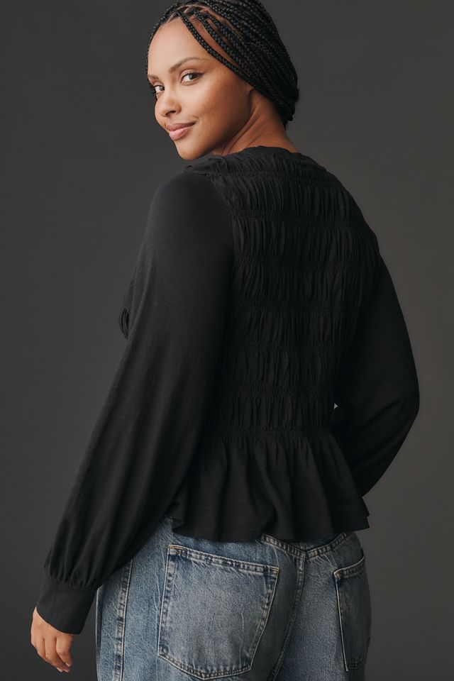 Pilcro Long-Sleeve Smocked Top #6