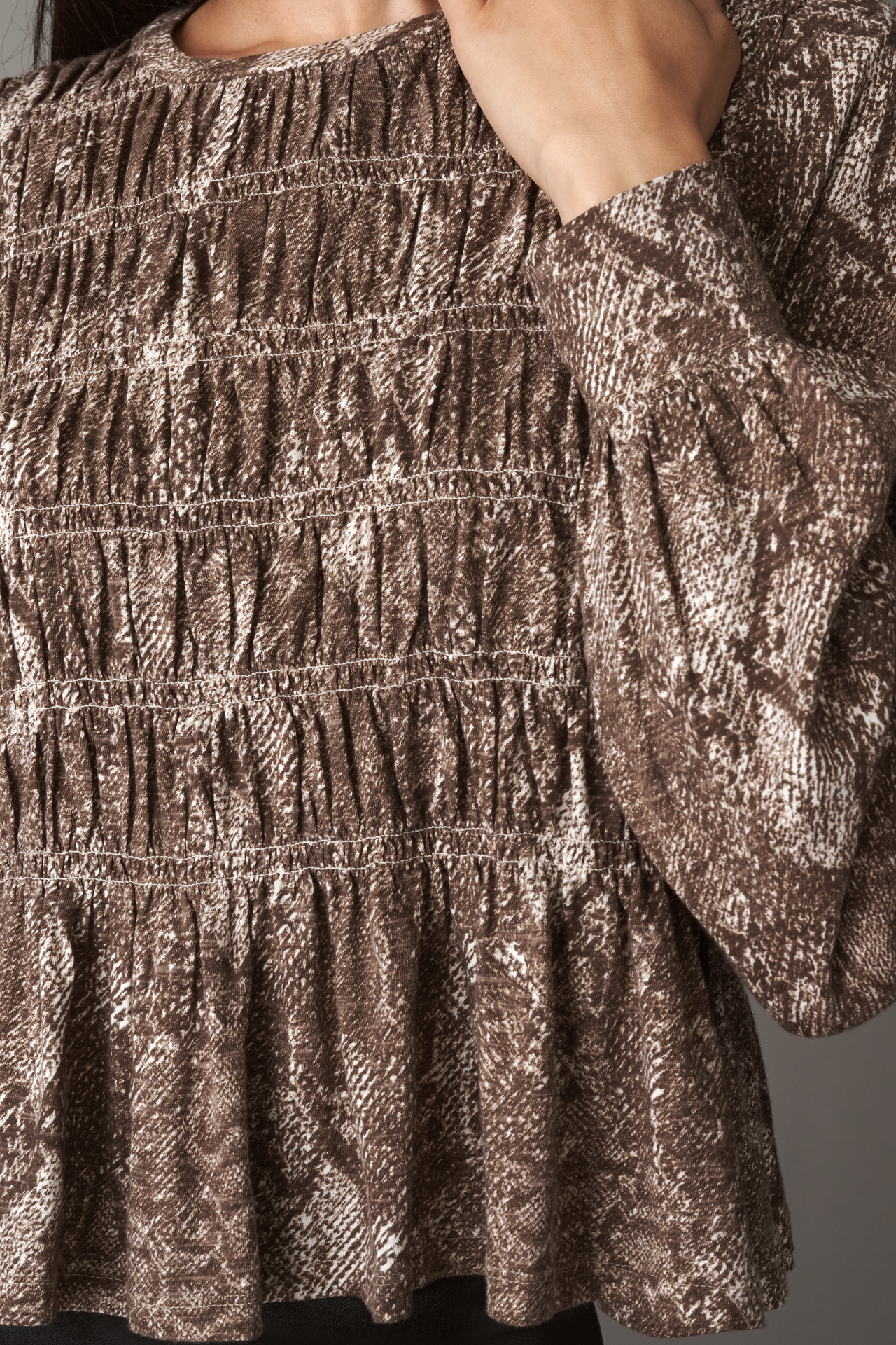 Pilcro Long-Sleeve Smocked Top