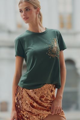 The Bennie Embroidered Tee by Pilcro