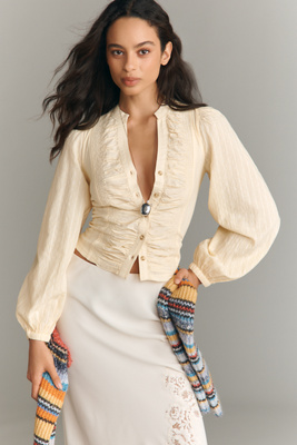 Pilcro Long-Sleeve Reworked Buttondown Top