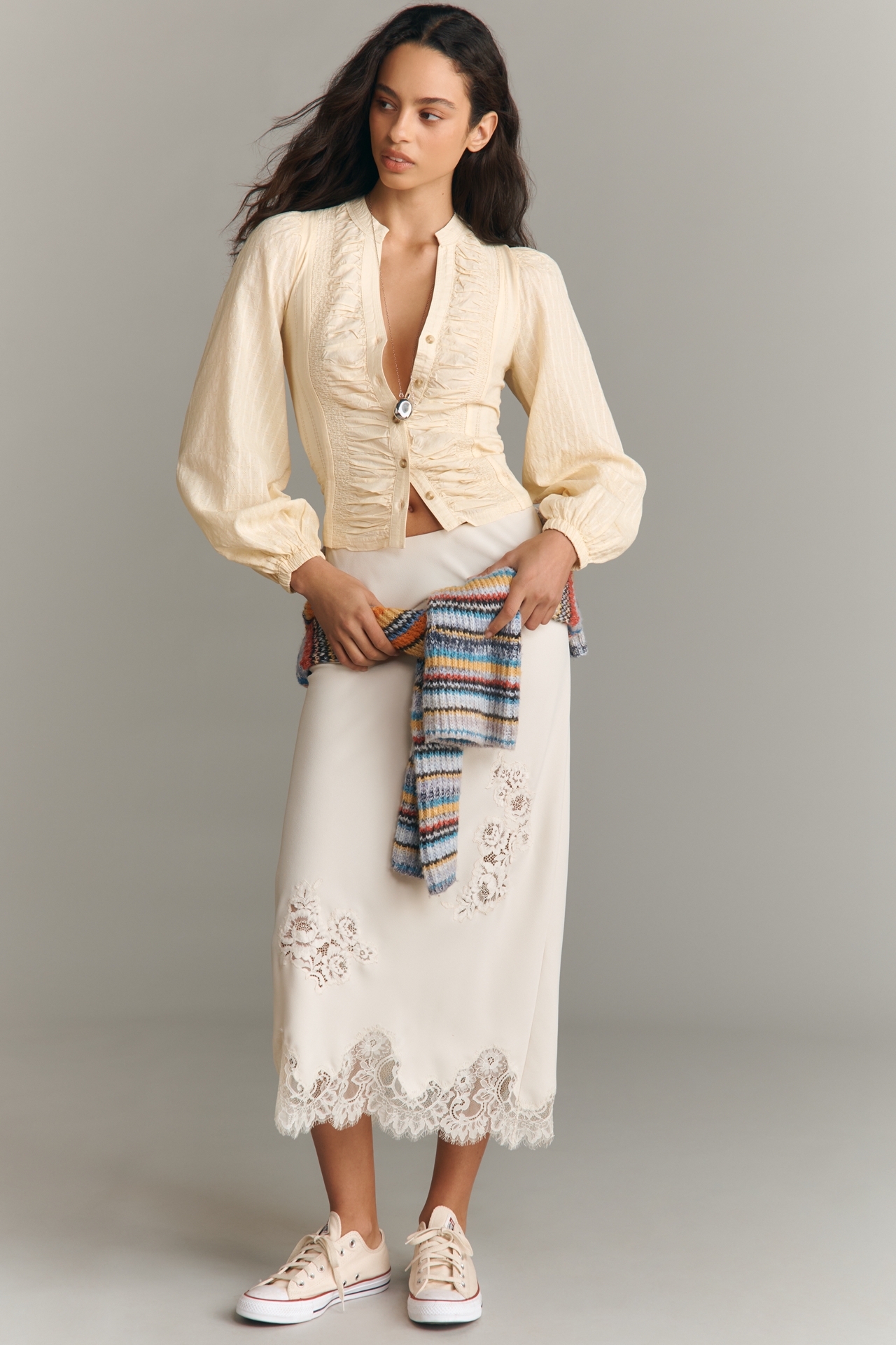 Pilcro Long-Sleeve Reworked Buttondown Top