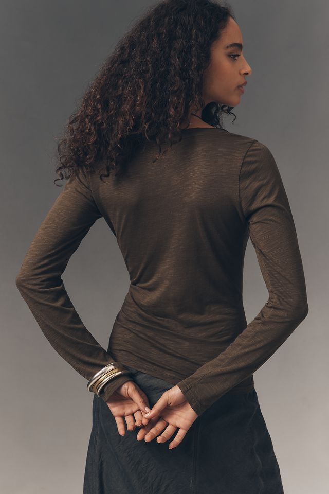 Pilcro Long-Sleeve Cinched V-Neck Top #2