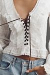 Pilcro Eyelet Ruffle Long-Sleeve Blouse