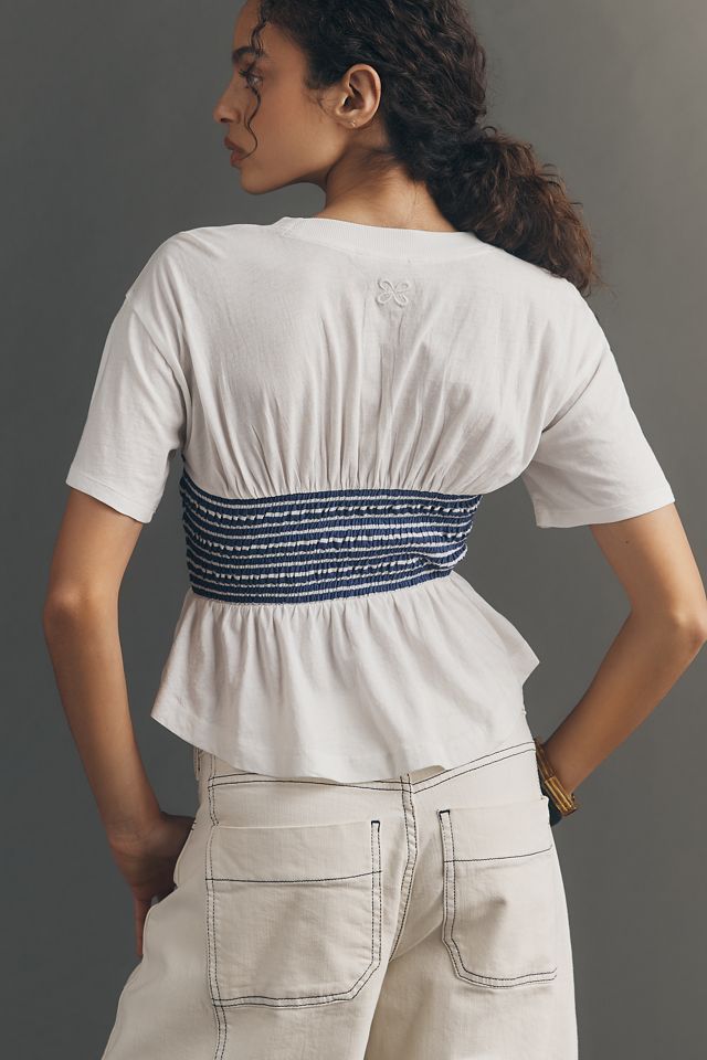 Maeve T-Shirt mit Smokdetail #1