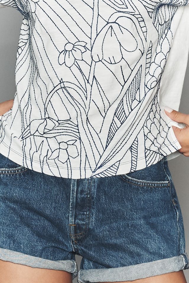 By Anthropologie 100% Cotton Stitched Tee #2
