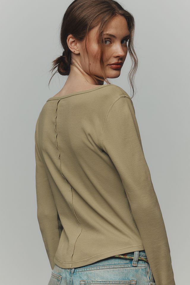 Pilcro Notched Long-Sleeve Tee #1