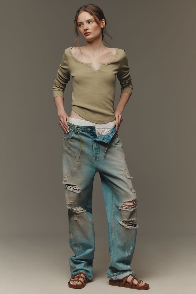 Pilcro Notched Long-Sleeve Tee #2