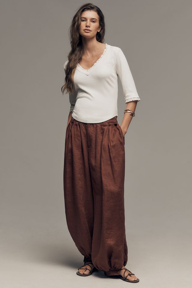 Pilcro Ruffled V-Neck Half-Sleeve Tee #2