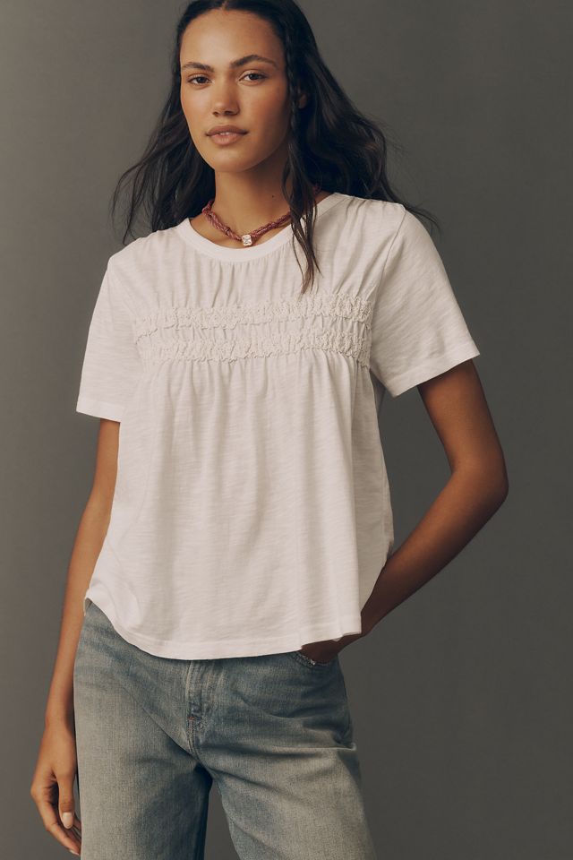 Pilcro Short-Sleeve Smocked Tee #1