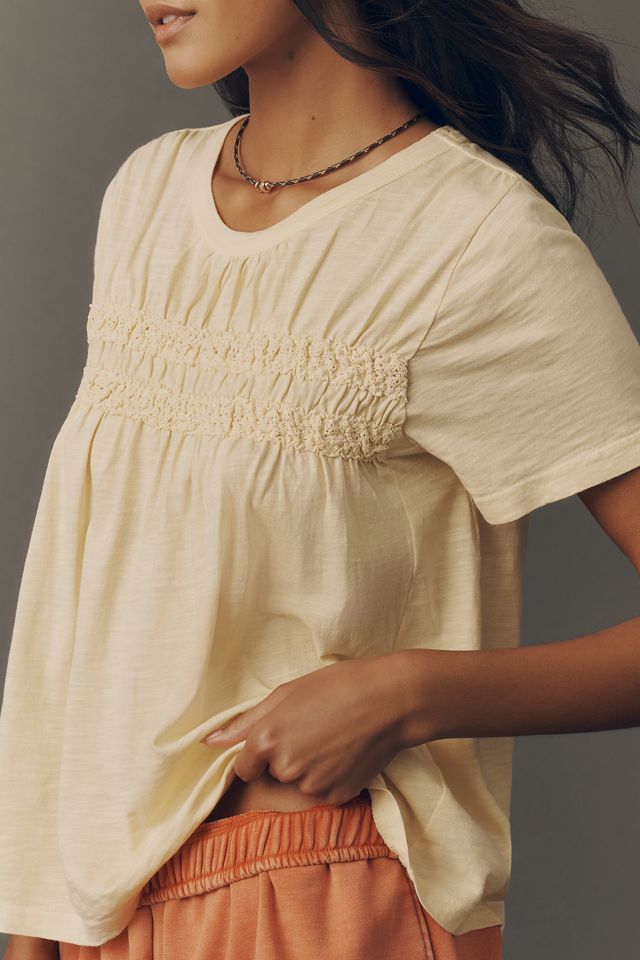 Pilcro Short-Sleeve Smocked Tee #1