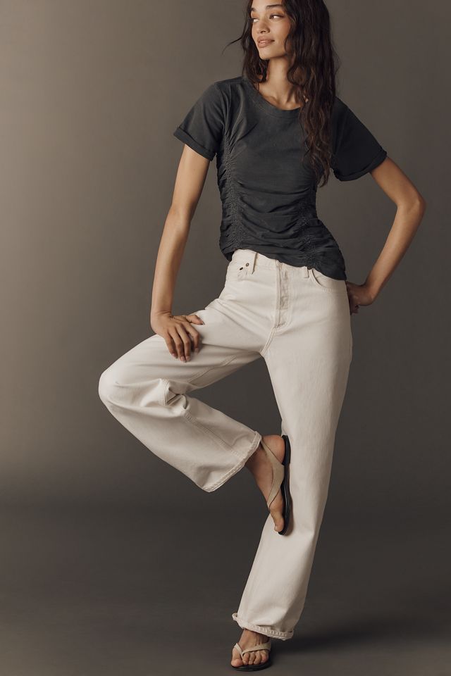 Pilcro Bennie Cotton Ruched Crew Neck Tee #2