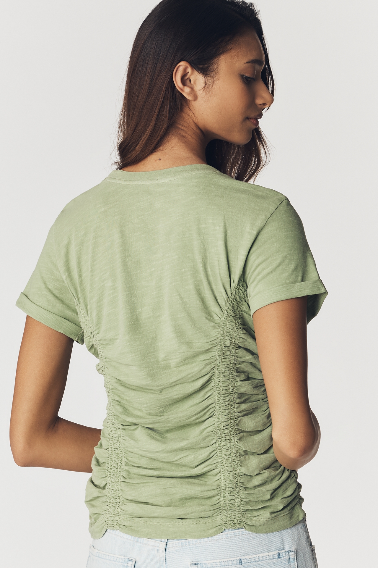 Pilcro Cinched Crew-Neck Tee