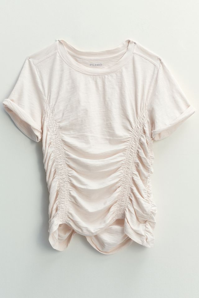 Pilcro Bennie Cotton Ruched Crew Neck Tee #5