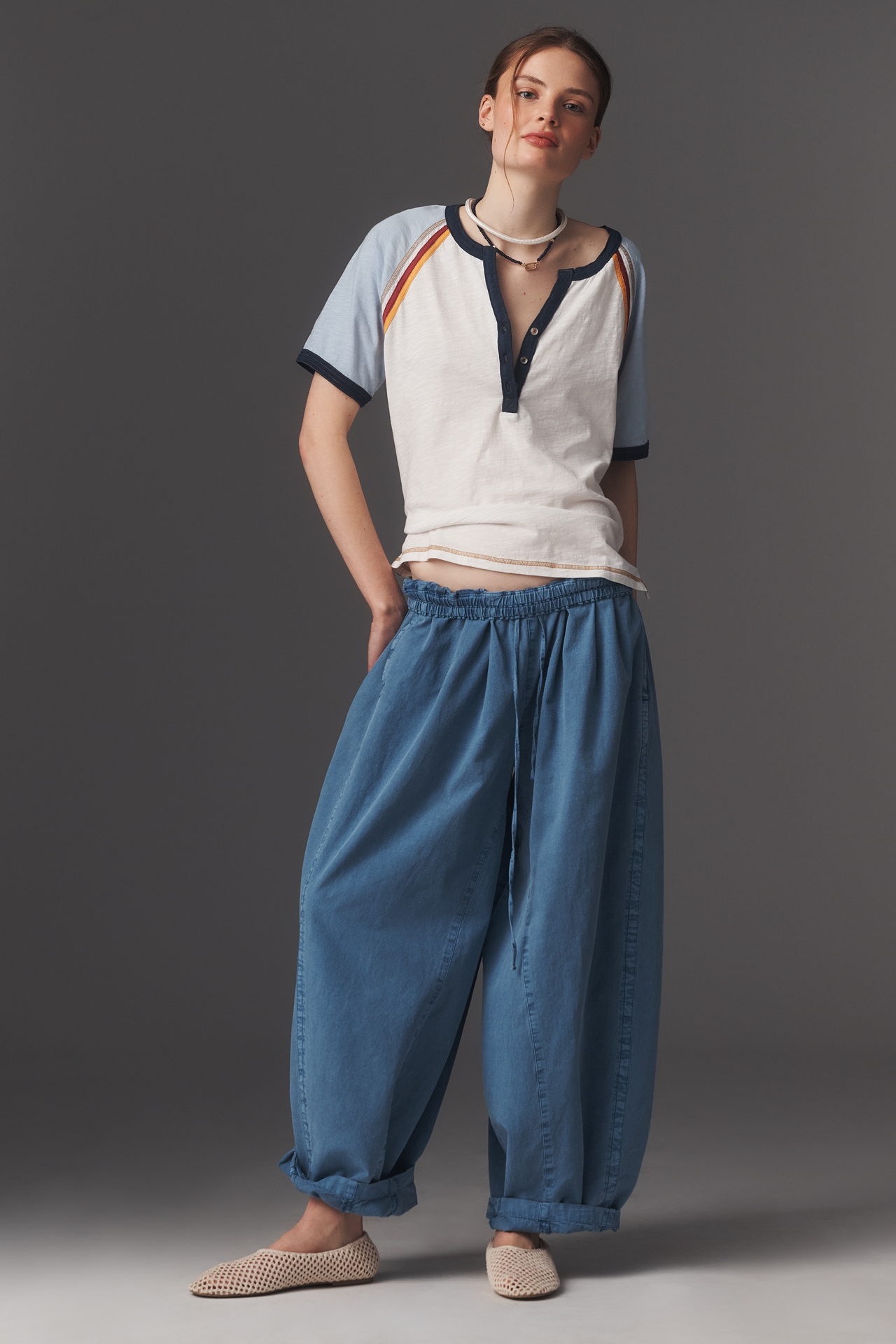 Pilcro 100% Cotton Henley Tee