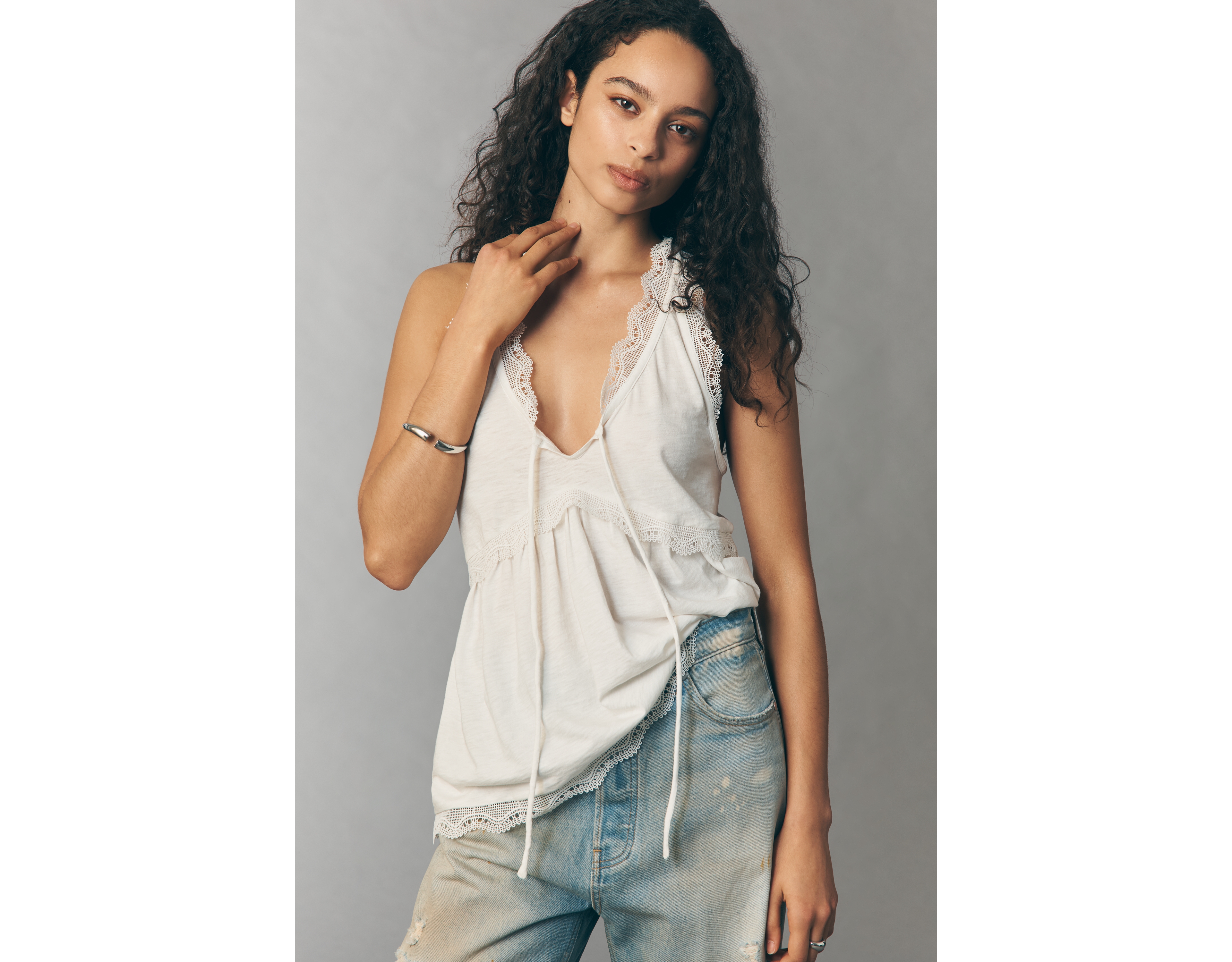By Anthropologie Lace-Trim Tunic