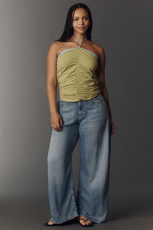 By Anthropologie Ruched Colorblock Halter Tank #8