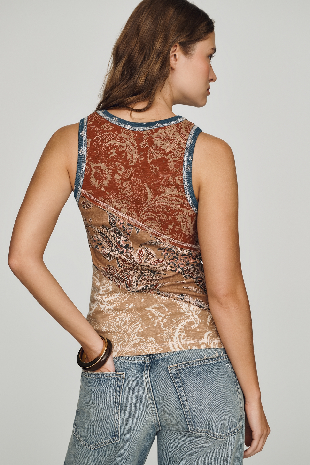 Pilcro Cotton Scoop-Neck Tank