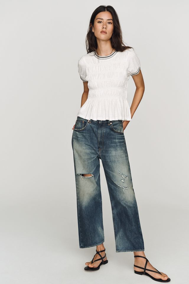 Pilcro Cotton Smocked Peplum Tee #2