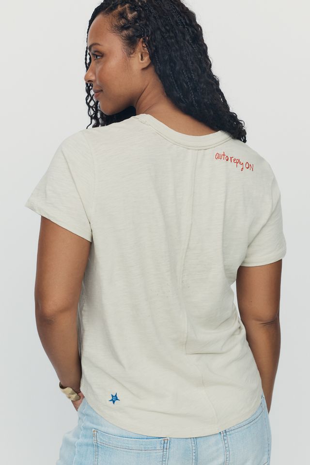 Pilcro Bennie Cotton Slim Embroidered Tee #6