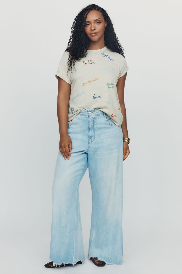 Pilcro Bennie Cotton Slim Embroidered Tee #4
