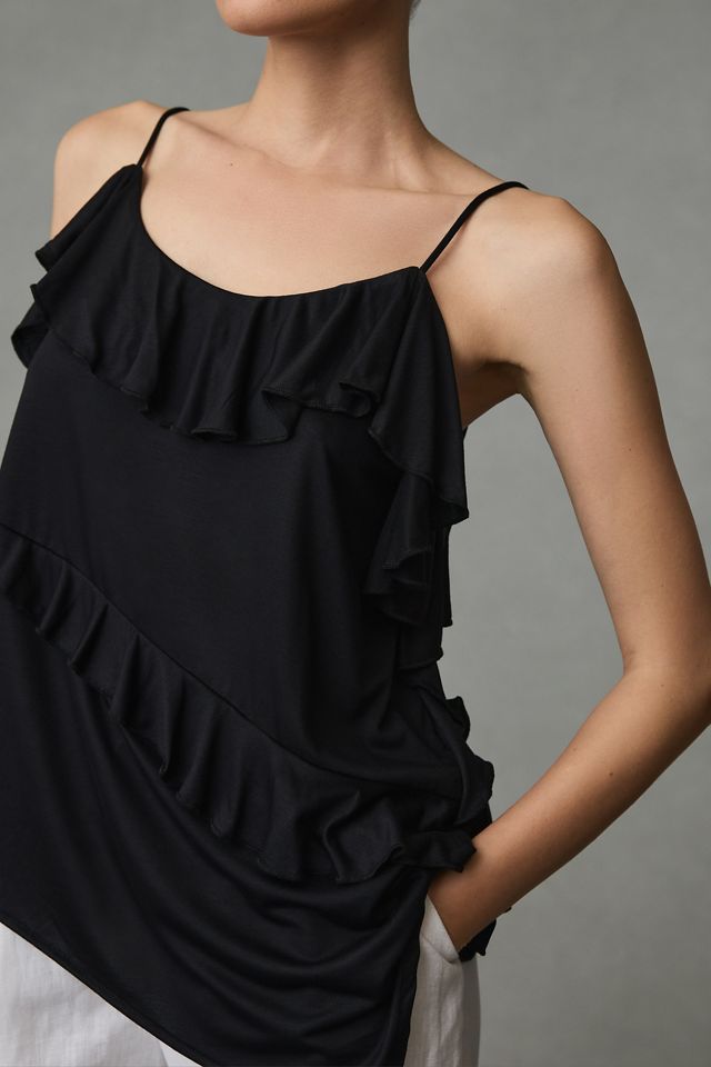 By Anthropologie Asymmetrical Ruffle Cami #3
